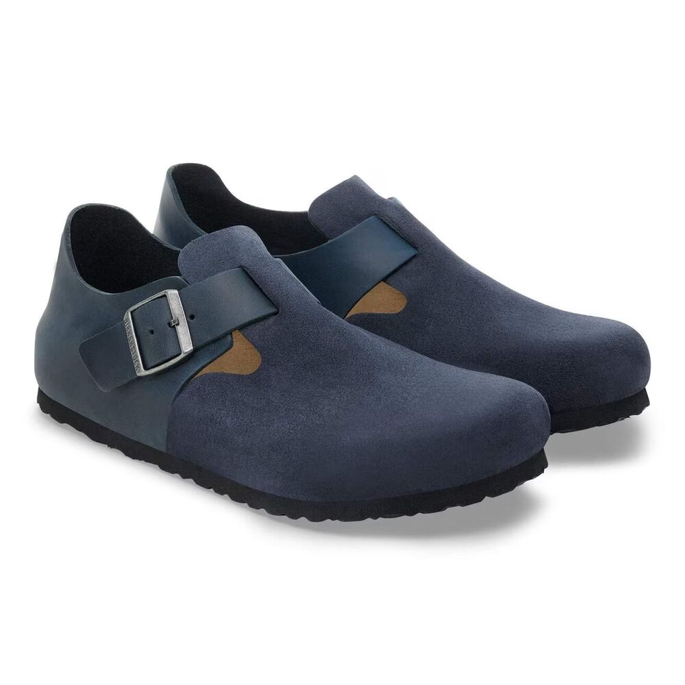 Birkenstock London BS New Navy Suede Sandals Casual EU 43 M 10 W 12 NIB REG